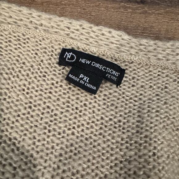 New Directions XL Petite Colorful Open Front Crochet Long Cardigan Beach Coastal - Picture 3 of 7